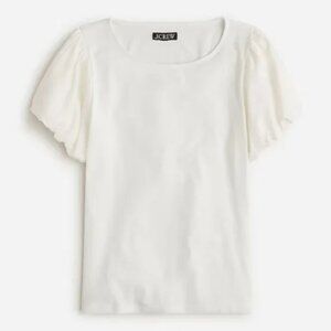 J. Crew Puff Sleeve Tee Ivory Size M